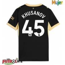 Camiseta Manchester City Abdukodir Khusanov #45 Visitante Equipación para mujer 2026-27 manga corta